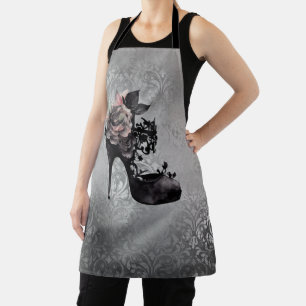 Gothic Vogue   Muted Pastel Rose Fashion Stiletto Apron
