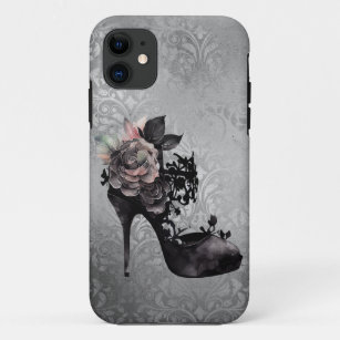 Gothic Vogue   Muted Pastel Rose Fashion Stiletto iPhone 11 Case