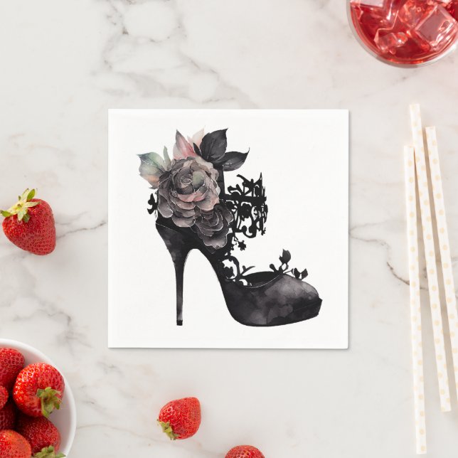 Gothic Vogue | Muted Pastel Rose Fashion Stiletto Napkins (Insitu)
