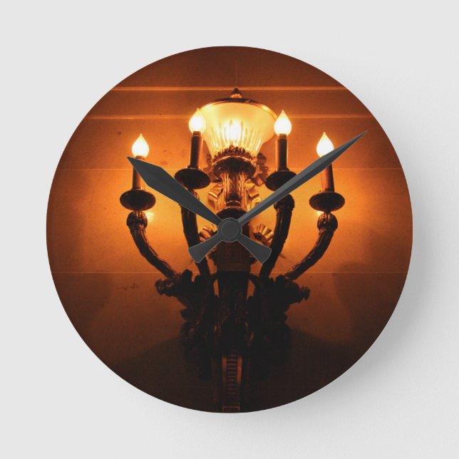 Gothic Wall Sconce  Round Clock (Front)