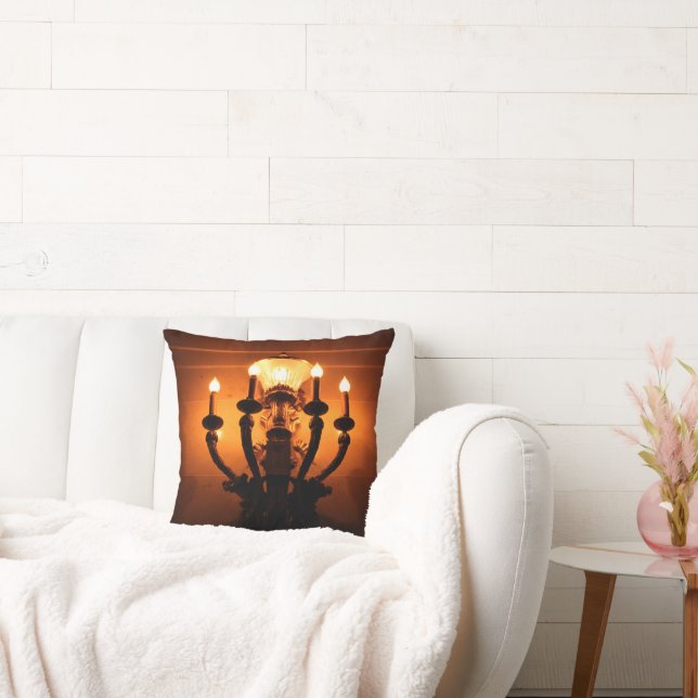 Gothic Wall Sconce  Throw Pillow (Couch)