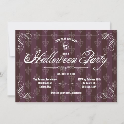 Gothic Wallpaper Halloween Party Invitation