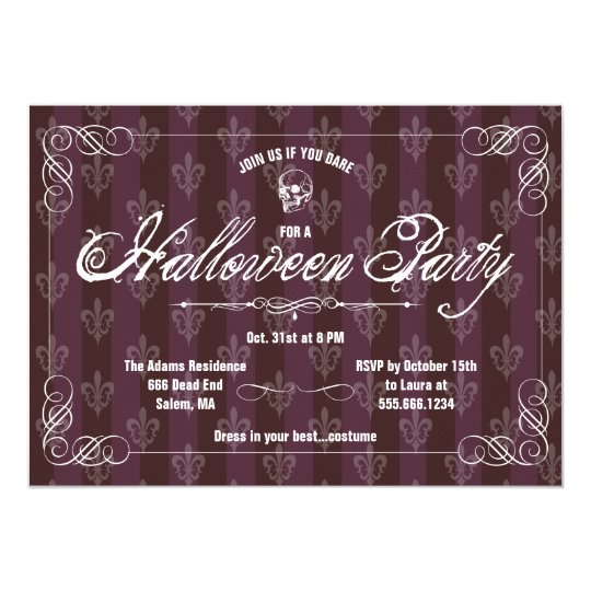 Gothic Wallpaper Halloween Party Invitation | Zazzle.com