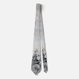 GOTHIC WARRIORS,Barbarian Knights Black White Neck Tie