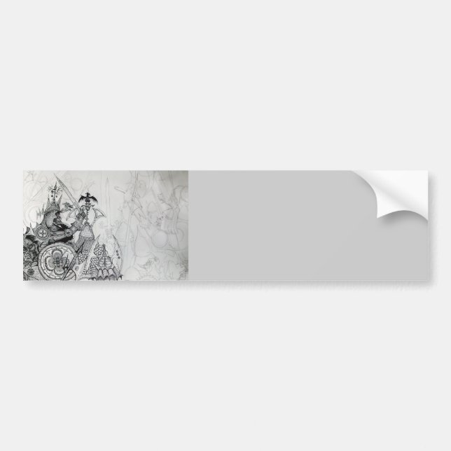 GOTHIC WARRIORS,Barbarian Knights,Fantasy Bumper Sticker (Front)