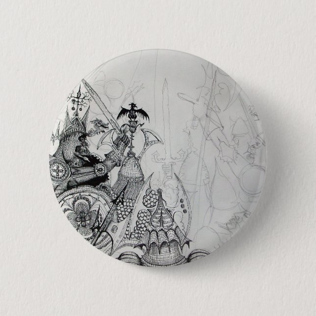 GOTHIC WARRIORS,Barbarian Knights,Fantasy Button (Front)