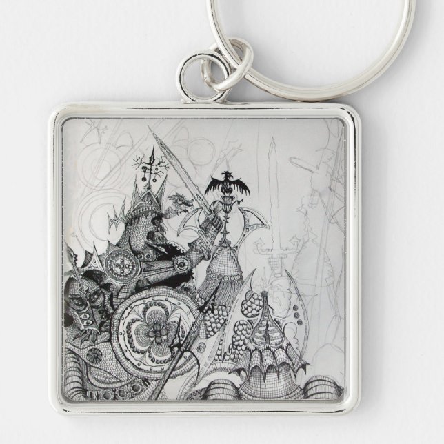GOTHIC WARRIORS,Barbarian Knights,Fantasy Keychain (Front)