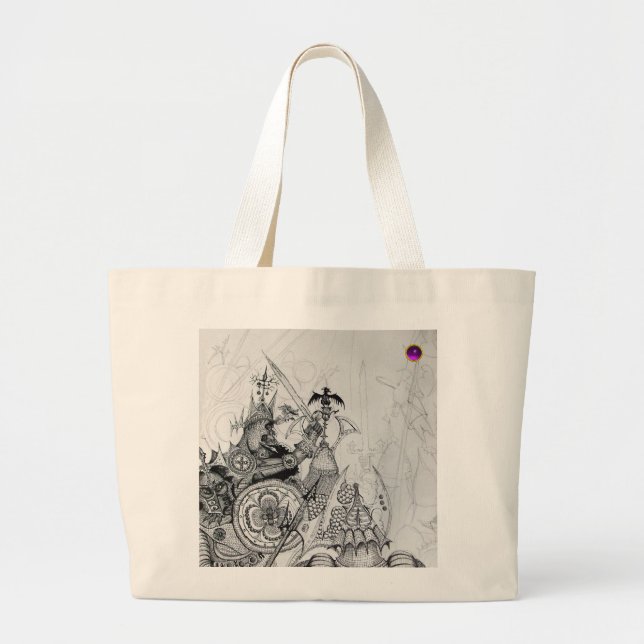 GOTHIC WARRIORS,Barbarian Knights,Fantasy Large Tote Bag (Front)