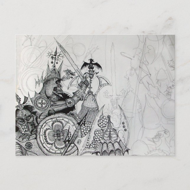 GOTHIC WARRIORS,Barbarian Knights,Fantasy Postcard (Front)