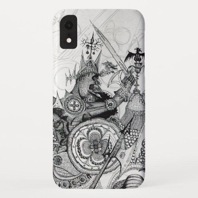 GOTHIC WARRIORS Black White Fantasy Case-Mate iPhone Case (Back)
