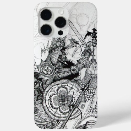 GOTHIC WARRIORS Black White Fantasy iPhone 15 Pro Max Case