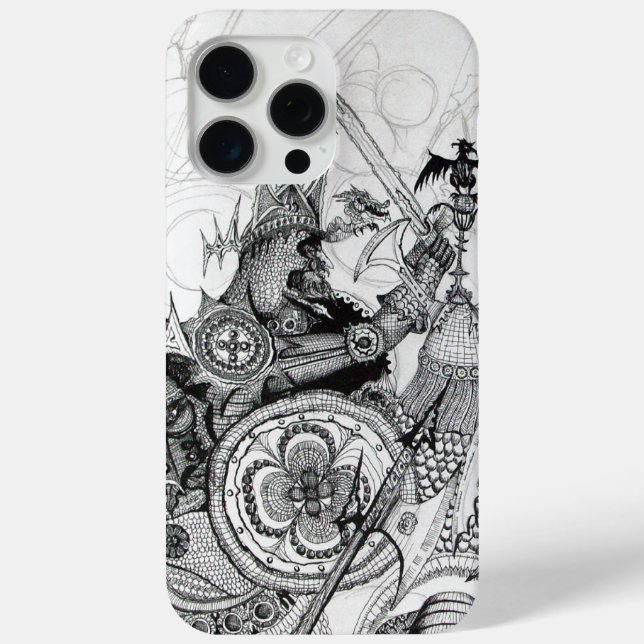 GOTHIC WARRIORS Black White Fantasy Case-Mate iPhone Case (Back)