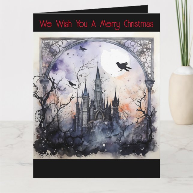 Gothic We Wish You A Merry Christmas Card (Front)