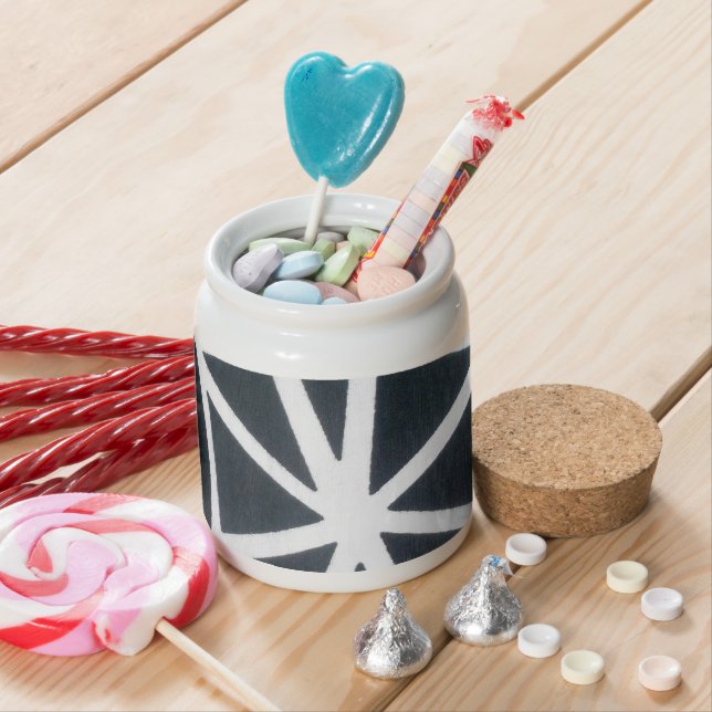 Gothic Web Velocity Bold Black and White Designer  Candy Jar (In Situ)