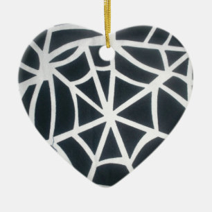 Gothic Web Velocity Bold Black and White Designer Ceramic Ornament