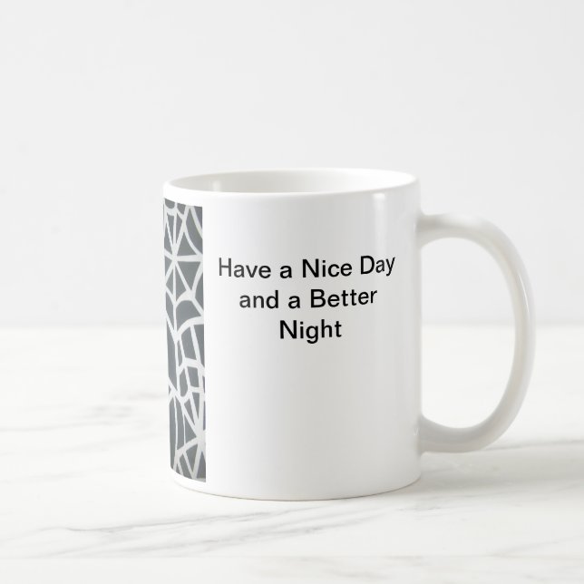 Gothic Web Velocity Bold Black and White Designer  Coffee Mug (Right)