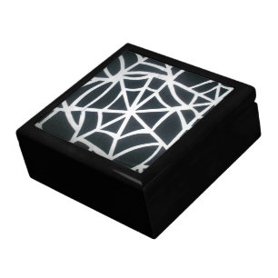 Gothic Web Velocity Bold Black and White Designer Jewelry Box