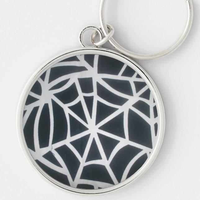 Gothic Web Velocity Bold Black and White Designer  Keychain (Front)
