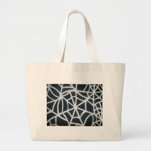 Gothic Web Velocity Bold Black and White Designer Large Tote Bag