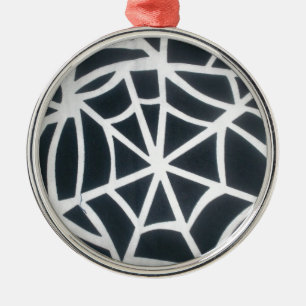 Gothic Web Velocity Bold Black and White Designer Metal Ornament