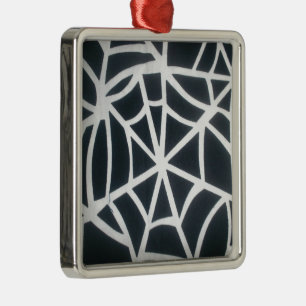 Gothic Web Velocity Bold Black and White Designer Metal Ornament
