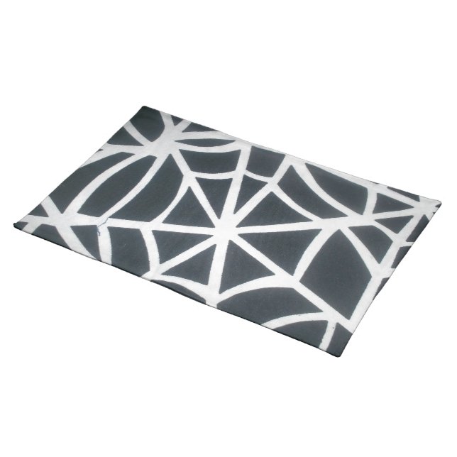 Gothic Web Velocity Bold Black and White Designer  Placemat (On Table)