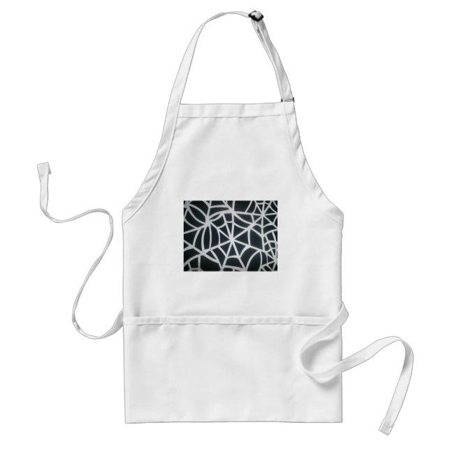 Gothic Web Velocity Bold Black and White Spider We Adult Apron (Front)