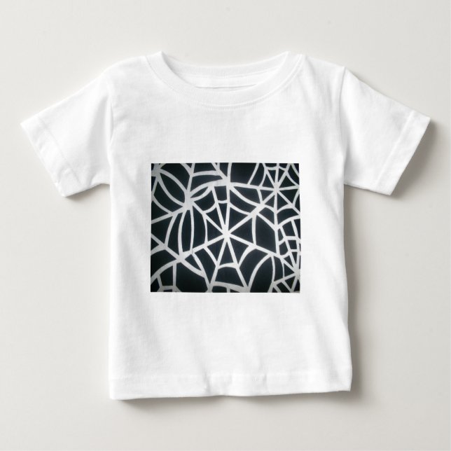Gothic Web Velocity Bold Black and White Spider We Baby T-Shirt (Front)