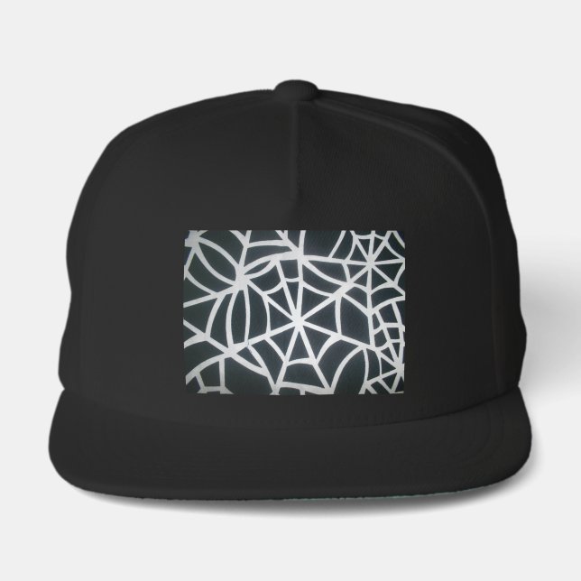 Gothic Web Velocity Bold Black and White Spider We Snap Back Hat (Front)