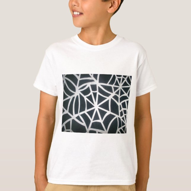 Gothic Web Velocity Bold Black and White Spider We T-Shirt (Front)