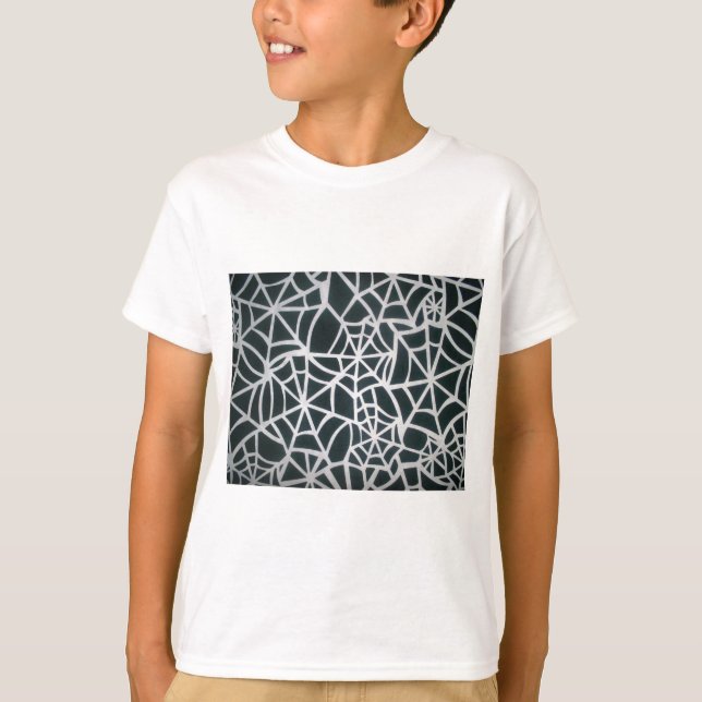 Gothic Web Velocity Bold Black and White Spider We T-Shirt (Front)