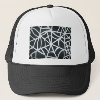 Gothic Web Velocity Bold Black and White Spider We Trucker Hat