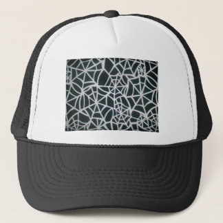 Gothic Web Velocity Bold Black and White Spider We Trucker Hat
