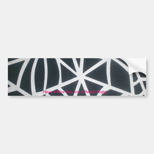 Gothic Web Velocity Bold Black White Spider Web De Bumper Sticker (Front)