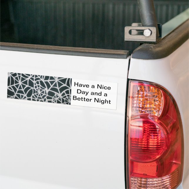 Gothic Web Velocity Bold Black White Spider Web De Bumper Sticker (On Truck)