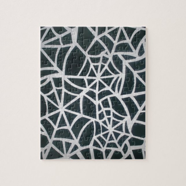 Gothic Web Velocity Bold Black White Spider Web De Jigsaw Puzzle (Vertical)
