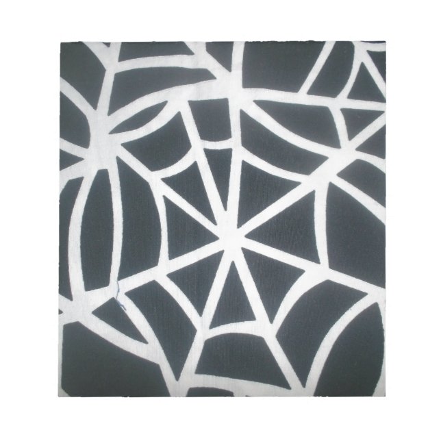 Gothic Web Velocity Bold Black White Spider Web De Notepad (Front)