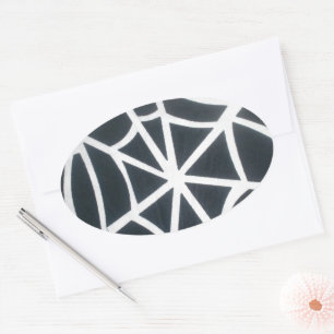 Gothic Web Velocity Bold Black White Spider Web De Oval Sticker
