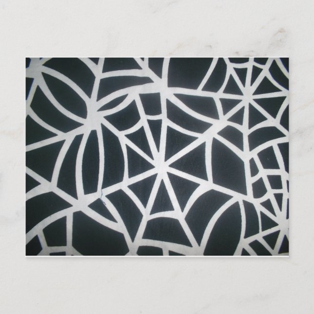 Gothic Web Velocity Bold Black White Spider Web De Postcard (Front)