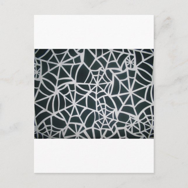 Gothic Web Velocity Bold Black White Spider Web De Postcard (Front)