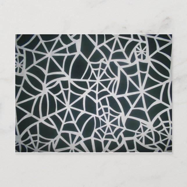 Gothic Web Velocity Bold Black White Spider Web De Postcard (Front)