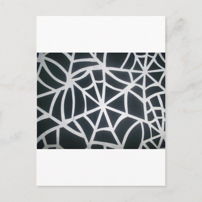 Gothic Web Velocity Bold Black White Spider Web De Postcard (Front)