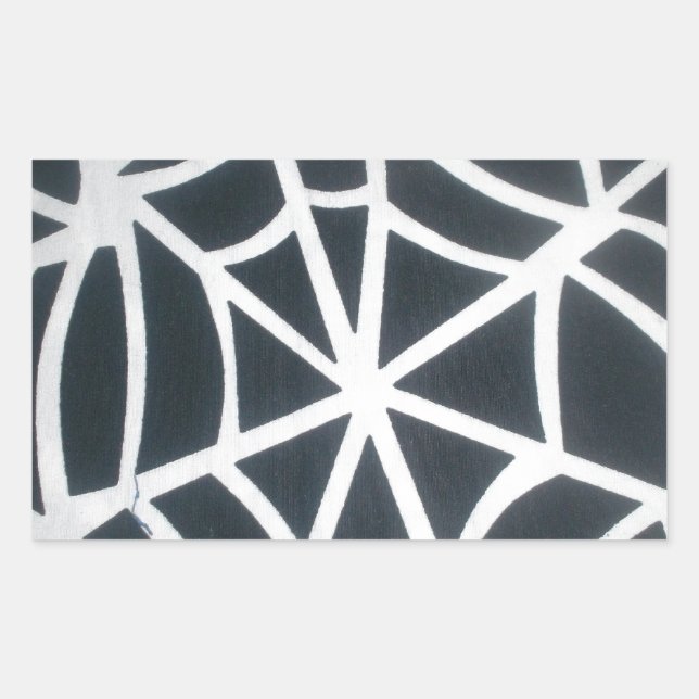 Gothic Web Velocity Bold Black White Spider Web De Rectangular Sticker (Front)
