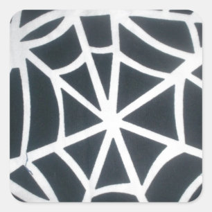 Gothic Web Velocity Bold Black White Spider Web De Square Sticker