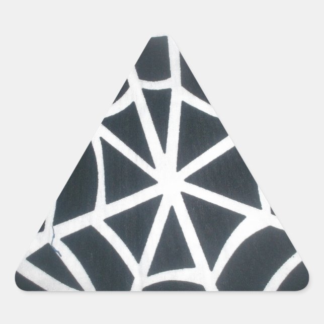 Gothic Web Velocity Bold Black White Spider Web De Triangle Sticker (Front)