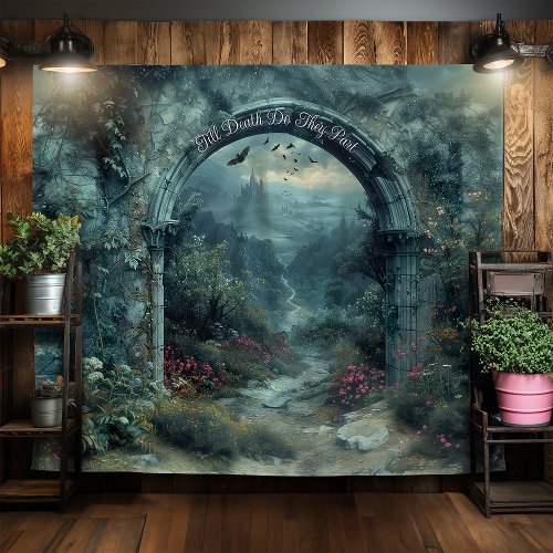 Gothic Wedding Arch Wall Hanging Selfie Station Tapestry