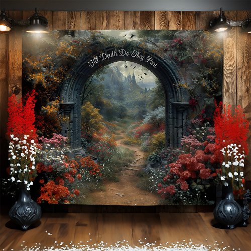 Gothic Wedding Arch Wall Hanging Selfie Station Tapestry