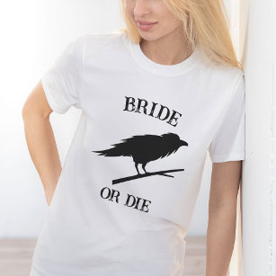 Gothic Wedding Bachelorette Party Custom Crow T-Shirt