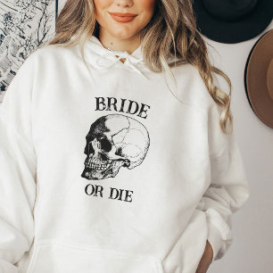 Gothic Wedding Bachelorette Party Custom Skull Hoodie