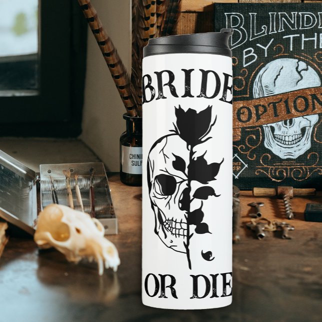 Gothic Wedding Bachelorette Party Customized Bride Thermal Tumbler (Creator Uploaded)